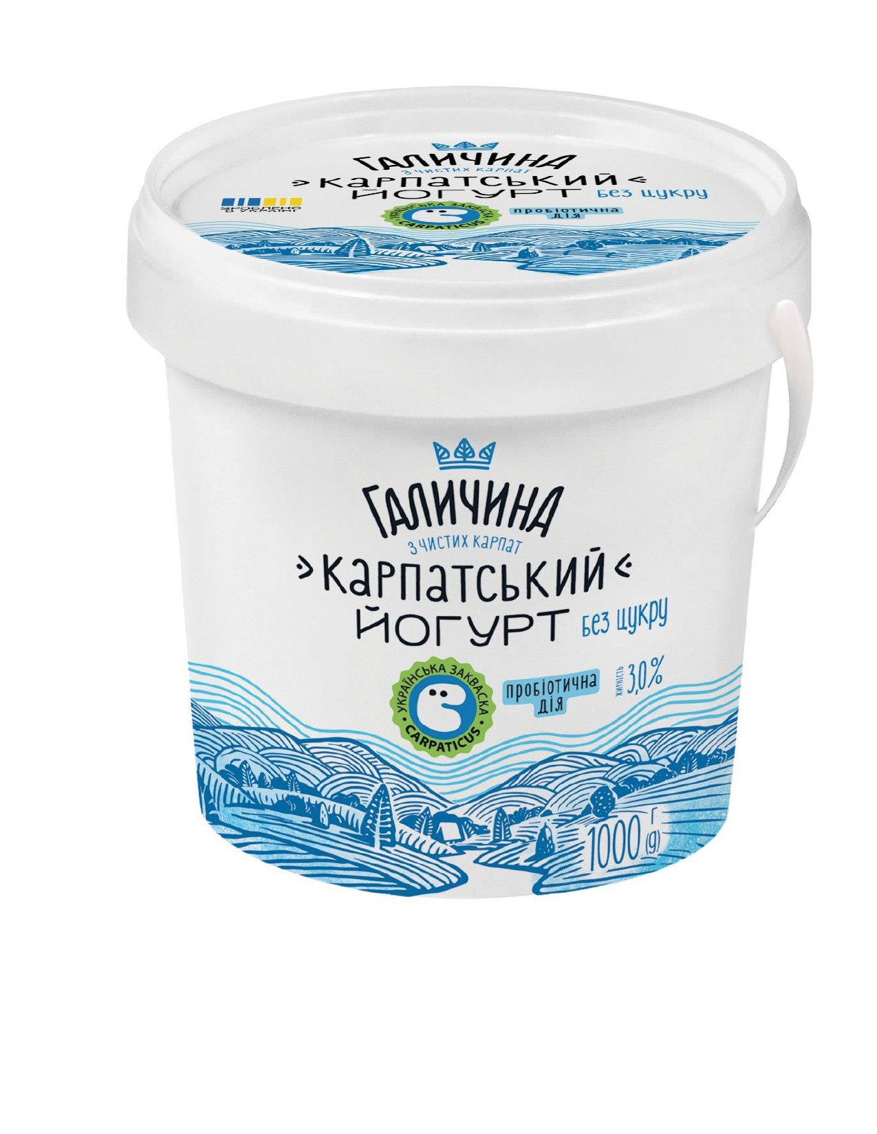 Йогурт "Карпатський" 3,0% без цукру 1000 г Галичина